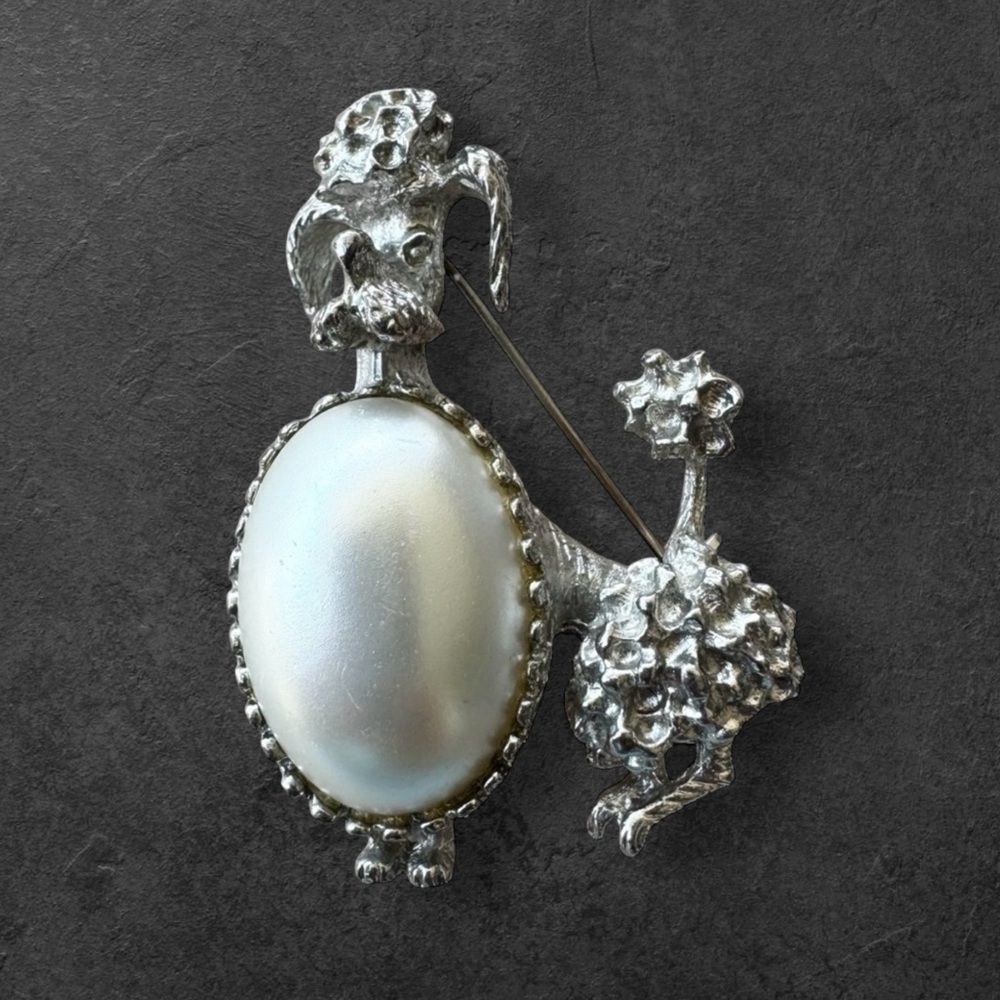 Vintage Poodle Jelly Belly Brooch